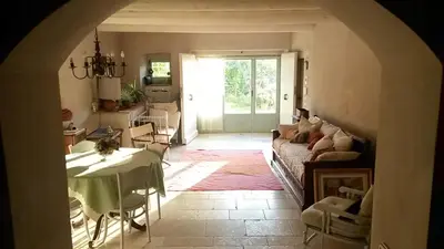 Area soggiorno di Sustainable Farmhouse In The Tuscan Countryside