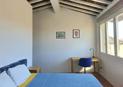 Letto o letti in una camera di Santo Stefano - Vista su Castello Medievale