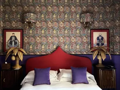 Letto o letti in una camera di Hotel Hermitage